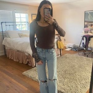 Free People waffle knit top